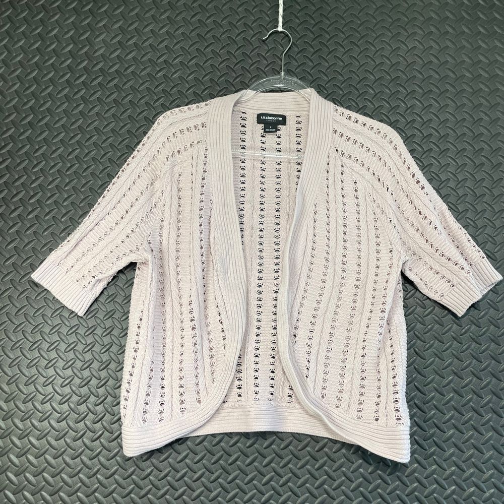 Liz Claiborne Knitted Light Brown Cardigan‎ Sweater Casual Wear Women's Size L